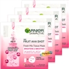 4x Garnier Skin Active Fresh-Mix FRUIT AHA SHOT Face Tissue Mask