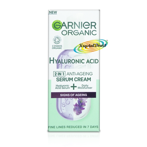 Garnier Organic Hyaluronic Acid 2 in 1 Anti Ageing Serum Cream 50ml