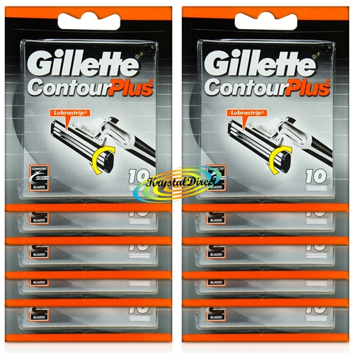 10x Gillette Contour Plus 10 Replacement Razor Comfort Blades 100% Genuine