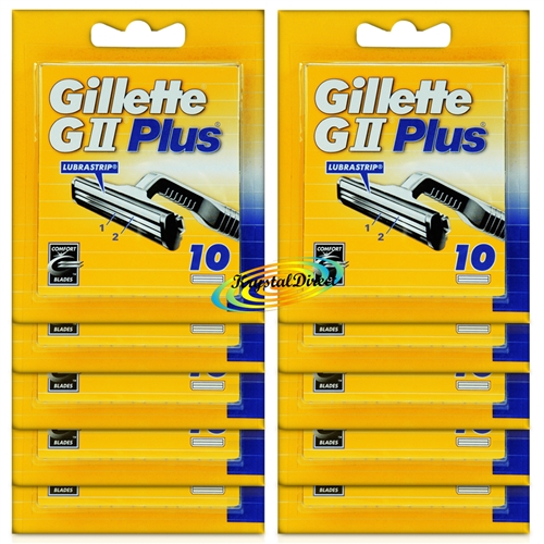 10x Gillette G2 Pack of 10 Replacement Shaving Razor Comfort Blades 100% Genuine