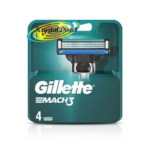 Gillette Mach3 Pack of 4 Replacement Shaving Razor Blades 100% Genuine