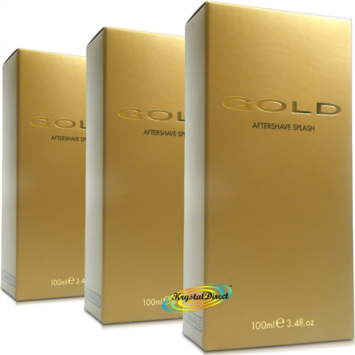 3x Gold Aftersahve Splash 100ml - 3.4fl.oz