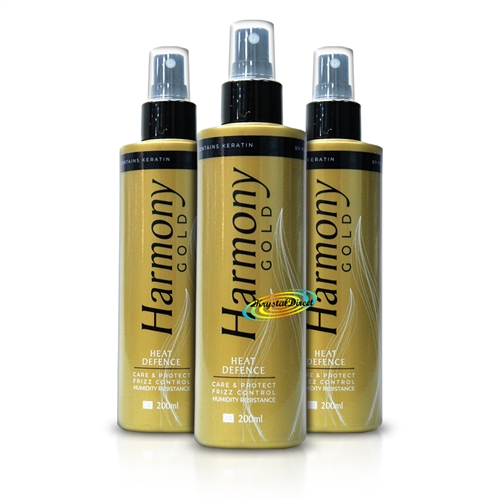 3x Harmony Gold Hair Care & Protect Heat Defence Hair Spray 200ml