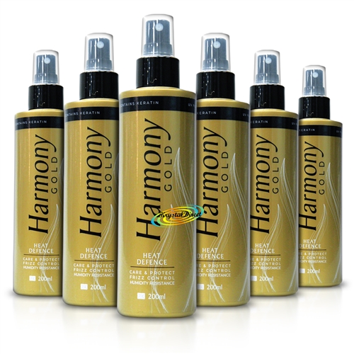 6x Harmony Gold Hair Care & Protect Heat Defence Hair Spray 200ml