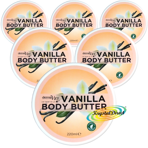 6x DermaV10 Vegan Vanilla Body Butter Moisturiser 220ml