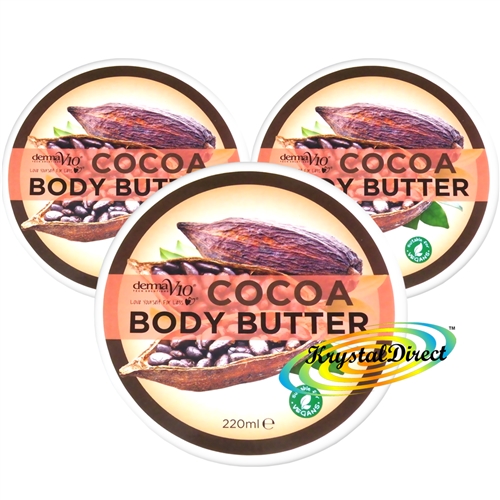 3x DermaV10 Vegan Cocoa Body Butter Moisturiser 220ml