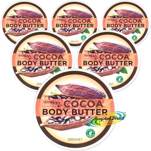 6x DermaV10 Vegan Cocoa Body Butter Moisturiser 220ml