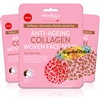 3x Derma V10 Anti Ageing Woven Facial Face Mask With Collagen & Aloe Vera