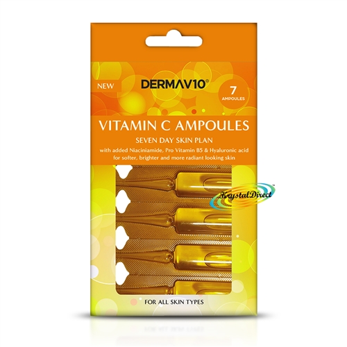 Derma V10 Vitamin C Anti Aging Hyaluronic Acid Face Treatment Ampoules 7pcs