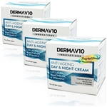 3x Derma V10 Innovations Anti Ageing Day & Night Cream 50ml