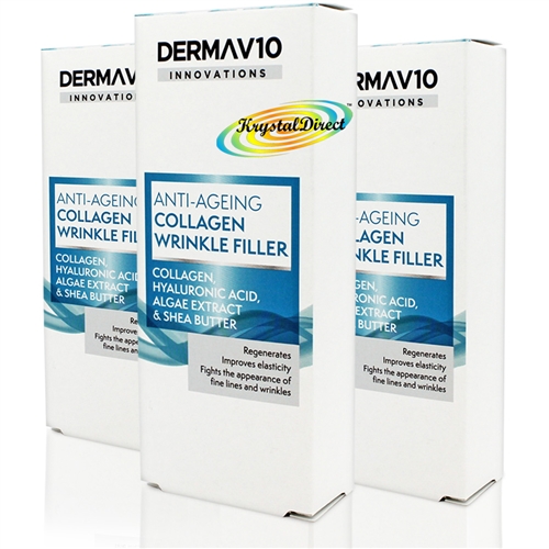 3x Derma V10 Innovations Anti Ageing Collagen Wrinkle Filler 15ml