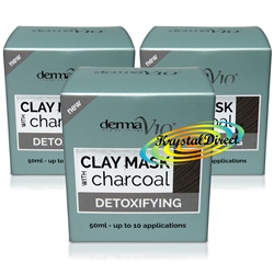 3x Derma V10 Detoxifying Charcoal Facial Face Clay Mask 50ml