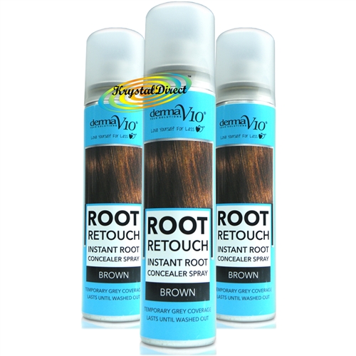 3x Derma V10 Root Retouch BROWN 75ml