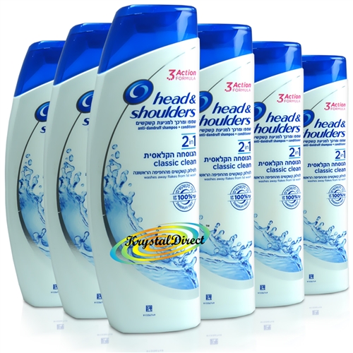 6x Head & Shoulders Classic Clean 2 in 1 Anti-Dandruff Shampoo/Conditioner 400ml