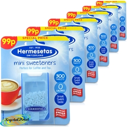 6x Hermesetas Original 300 Mini Sweeteners