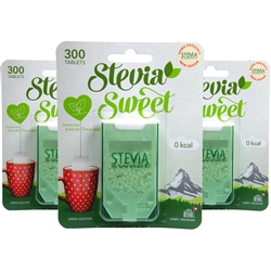 3x Hermesetas Stevia Sweet 300 Tablets Calorie & Carbohydrate Free Sweetener