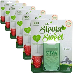 6x Hermesetas Stevia Sweet 300 Tablets Calorie & Carbohydrate Free Sweetener