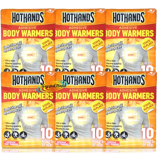 6x Hot Hands Adhesive Body Warmers