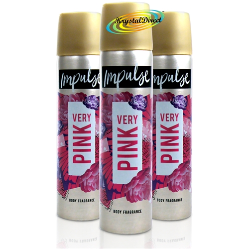 3x Impulse Very Pink Body Fragrance Spray Deodorant 75ml