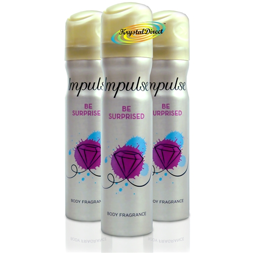3x Impulse Be Surprised Body Fragrance Spray Deodorant 75ml