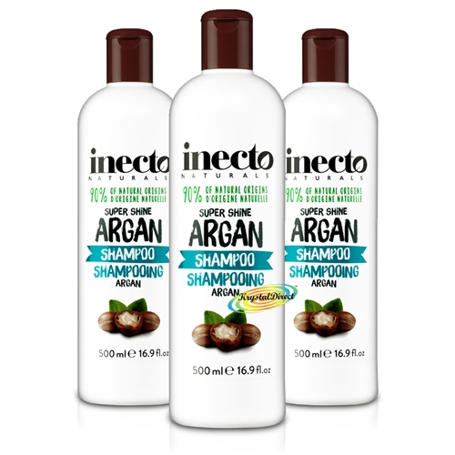 3x Inecto Naturals Super Shine Argan Shampoo 500ml