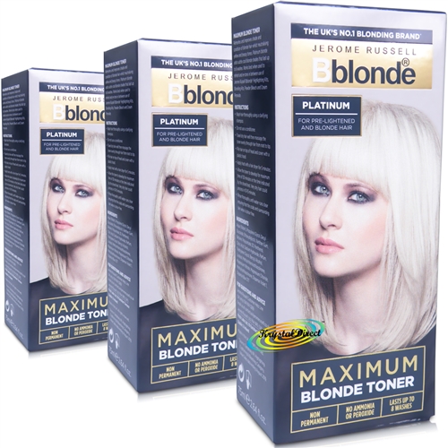 3x Jerome Russell BBlonde Maximum Blonde Toner PLATINUM - Lasts Up To 8 Washes