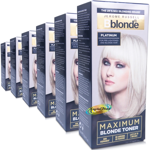 6x Jerome Russell BBlonde Maximum Blonde Toner PLATINUM - Lasts Up To 8 Washes