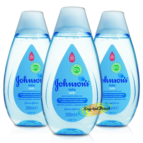3x Johnsons Baby Bath 200ml pH Balanced Gentle Daily For Care Delicate Skin