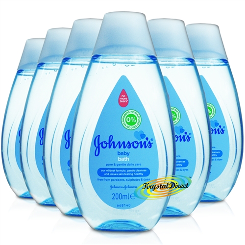 6x Johnsons Baby Bath 200ml pH Balanced Gentle Daily For Care Delicate Skin