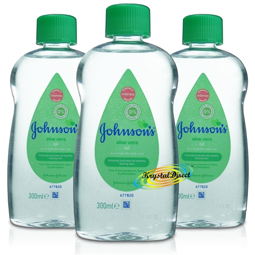 3x Johnsons Baby Gentle Aloe Vera Massage Oil 300ml Daily Care for Delicate Skin