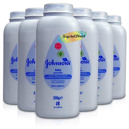 6x Johnsons Baby Powder Purified Gentle Talc Talcum Powder 200g Delicate Skin