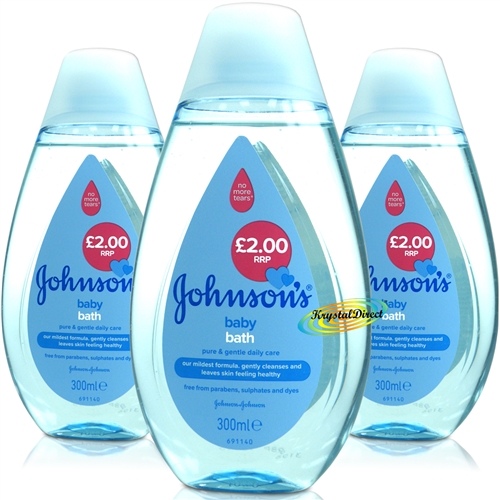 3x Johnsons Baby Bath 300ml pH Balanced Gentle Daily Care For Delicate Skin