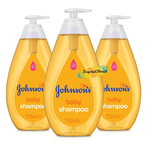 3x Johnsons Baby Shampoo Pure & Gentle Daily Care 750ml