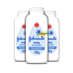 3x Johnsons Baby Powder Purified Gentle Talc Talcum Powder 100g Delicate Skin