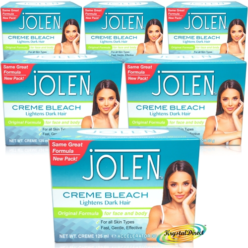 6x Jolen Original Facial Cream Creme Bleach Lightens Excess Dark Hair 125ml