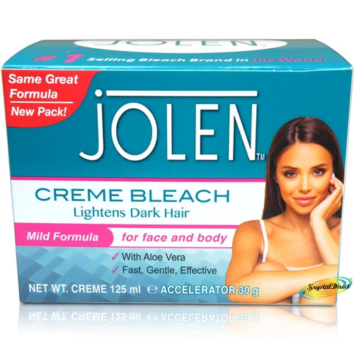 Jolen Mild Aloe Vera Facial Cream Creme Bleach Lighten Excess Dark Hair 125ml