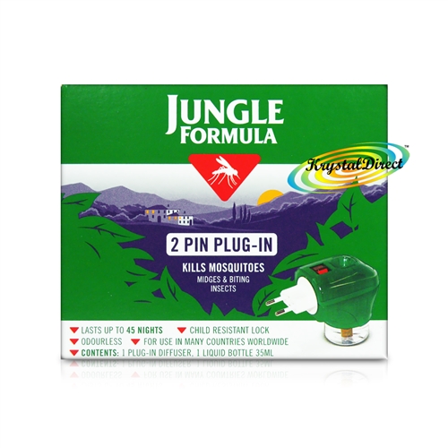 Jungle Formula 2 Pin Plug In Diffuser & Refill Odourless Mosquito Insect Killer