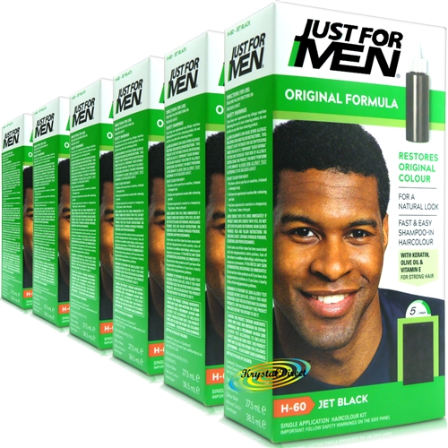 3x Just For Men H60 Jet Black Original Formula Shampoo in Haircolour Dye