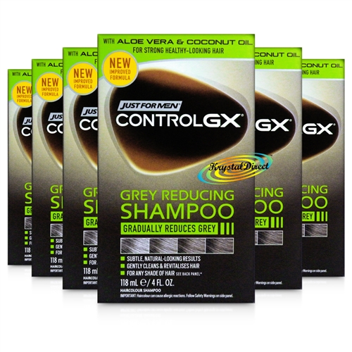6x Just For Men Control GX Grey Hair Reducing Shampoo 118ml