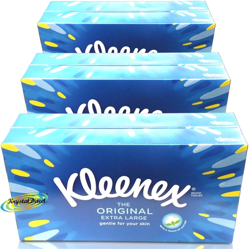 3x Kleenex Original Extra Large 3 Ply Tissues Twin Pack - 324 Tissues