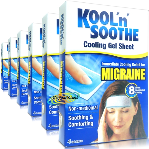 6x Kool 'n' Soothe Soft Gel Immediate Cooling Migraine Headache Sprain Pain Relief