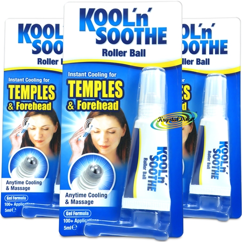 3x Kool n Soothe Roller Ball Instant Cooling & Massage For Temples & Forehead - 5ml