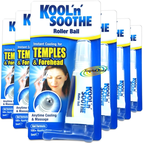 6x Kool n Soothe Roller Ball Instant Cooling & Massage For Temples & Forehead - 5ml