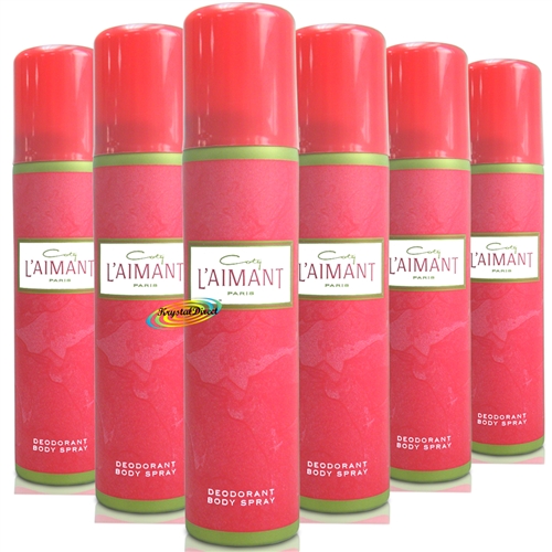 6x Coty L'aimant Laimant Deodorant Body Spray 75ml