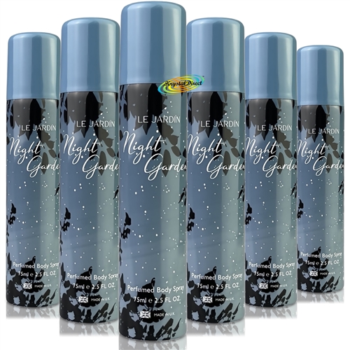 6x Le Jardin Night Garden Perfumed Body Spray For Her 75ml