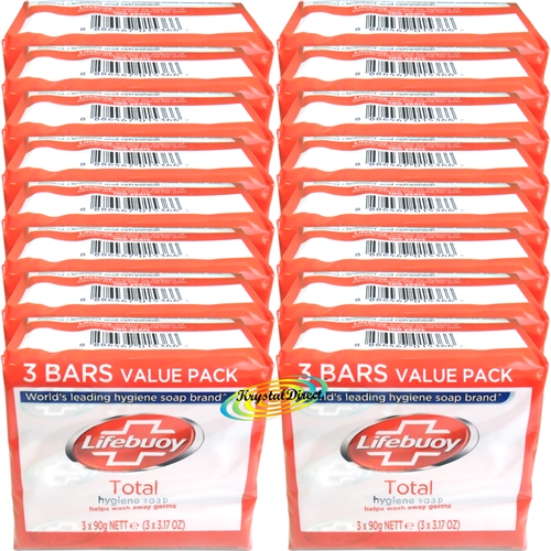 16x Lifebuoy Total Deep Cleaning Body Skin Wash Family Bar Soap Value Pack 3x90g
