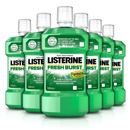 6x Listerine Fresh Burst Antiseptic Anti Bacterial Oral Care Mouthwash 500ml