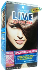 Schwarzkopf Live Color XXL 880 Tempting Chocolate Hair Colour Gloss Boosting Formula