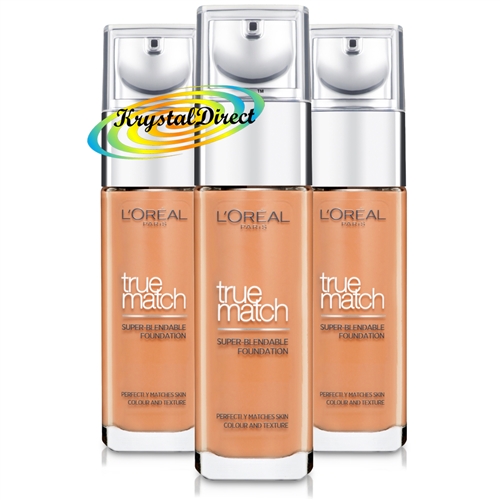 3x Loreal True Match Super Blendable Foundation 30ml CAPPUCCINO