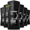 6x Lynx Black Refreshing Shower Men Body Bath Wash Gel 225ml